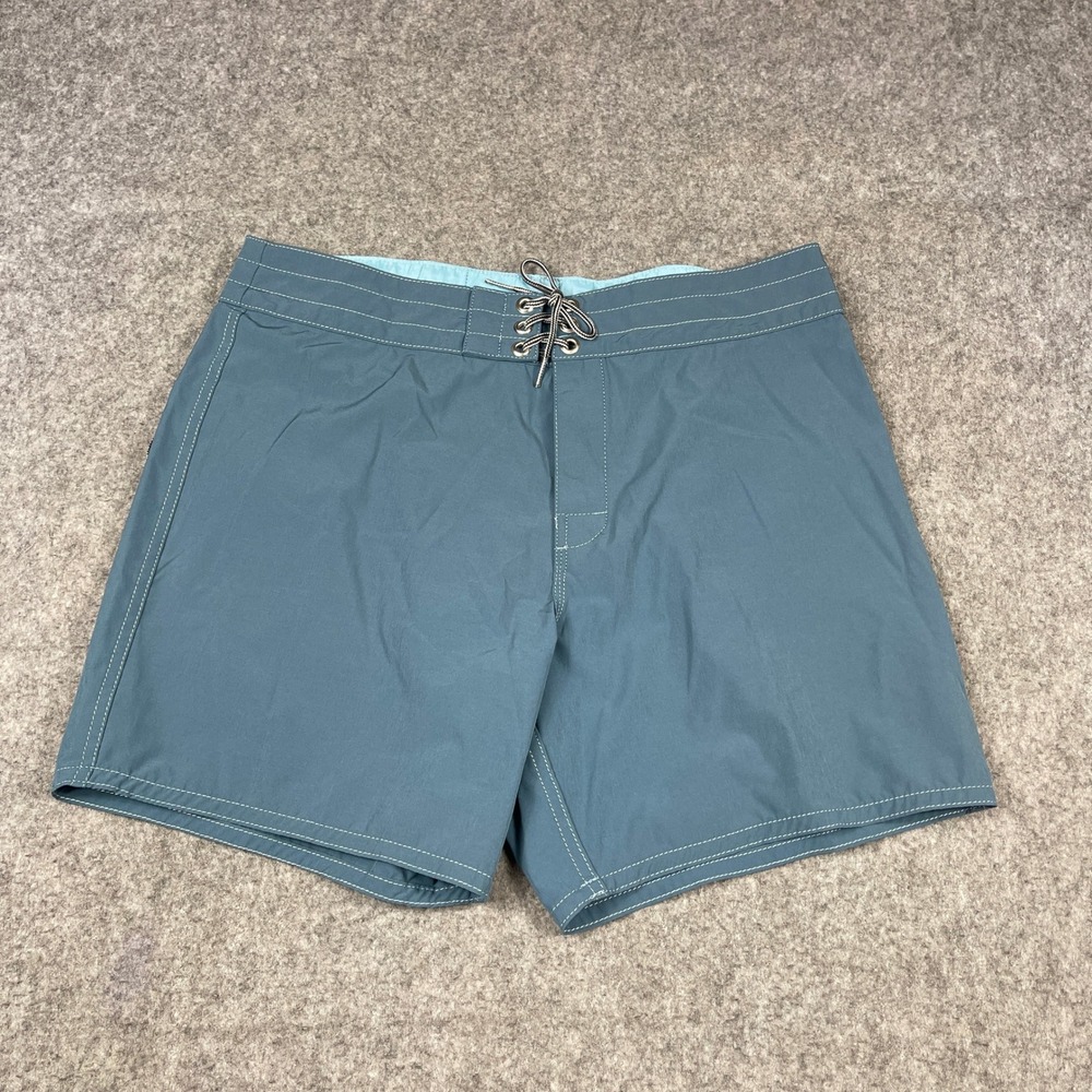 Birdwell Beach Britches Boardshorts Mens 34 Blue Lace Up Surf Trunks